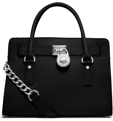 michael kors handbag hamilton saffiano leather e w satchel|Michael Kors saffiano wallet black.